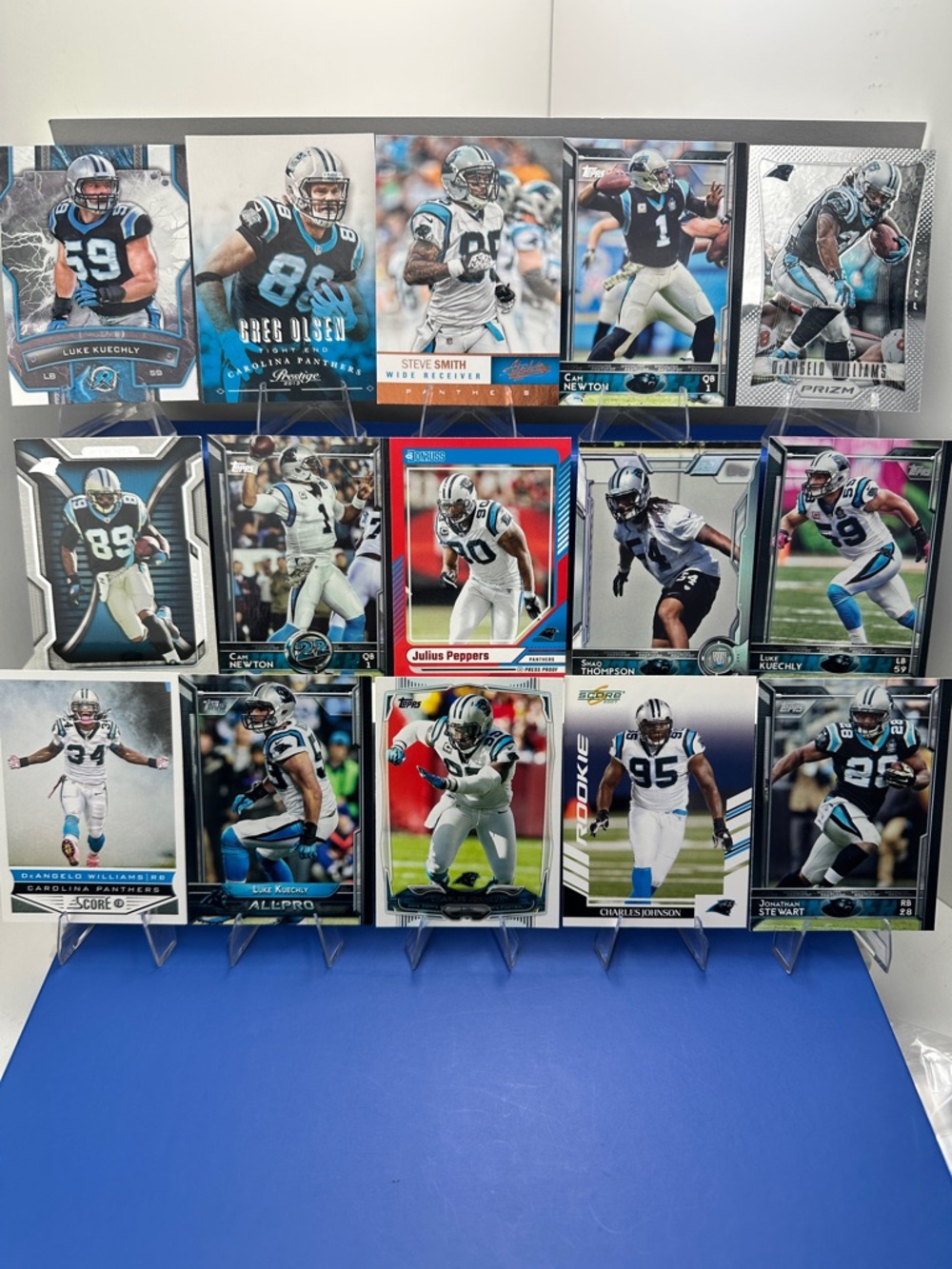 Cam Newton/Luke Kuechly/Steve Smith & Carolina Panthers teammates lot of 15